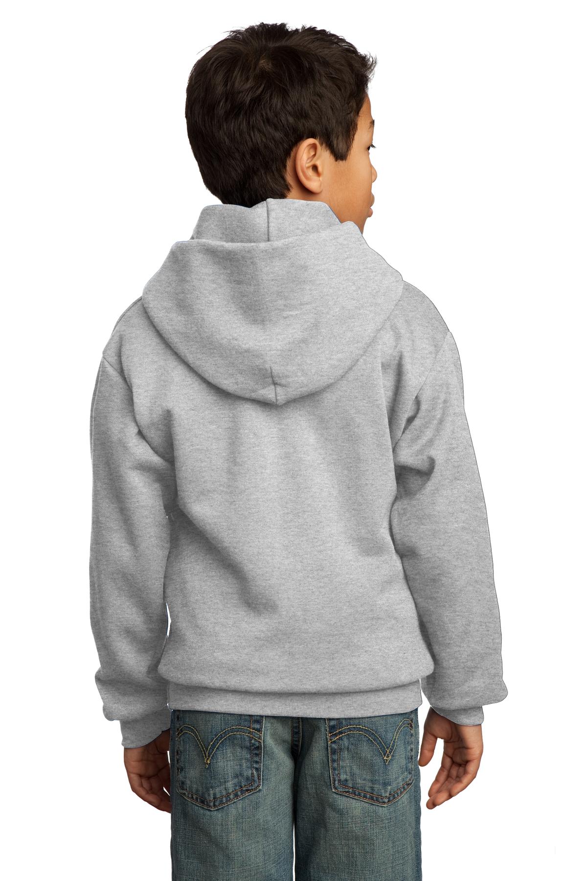 PC90YH Port & Company - Youth Core Fleece Pullover Hooded Sweatshirt. - Back Image