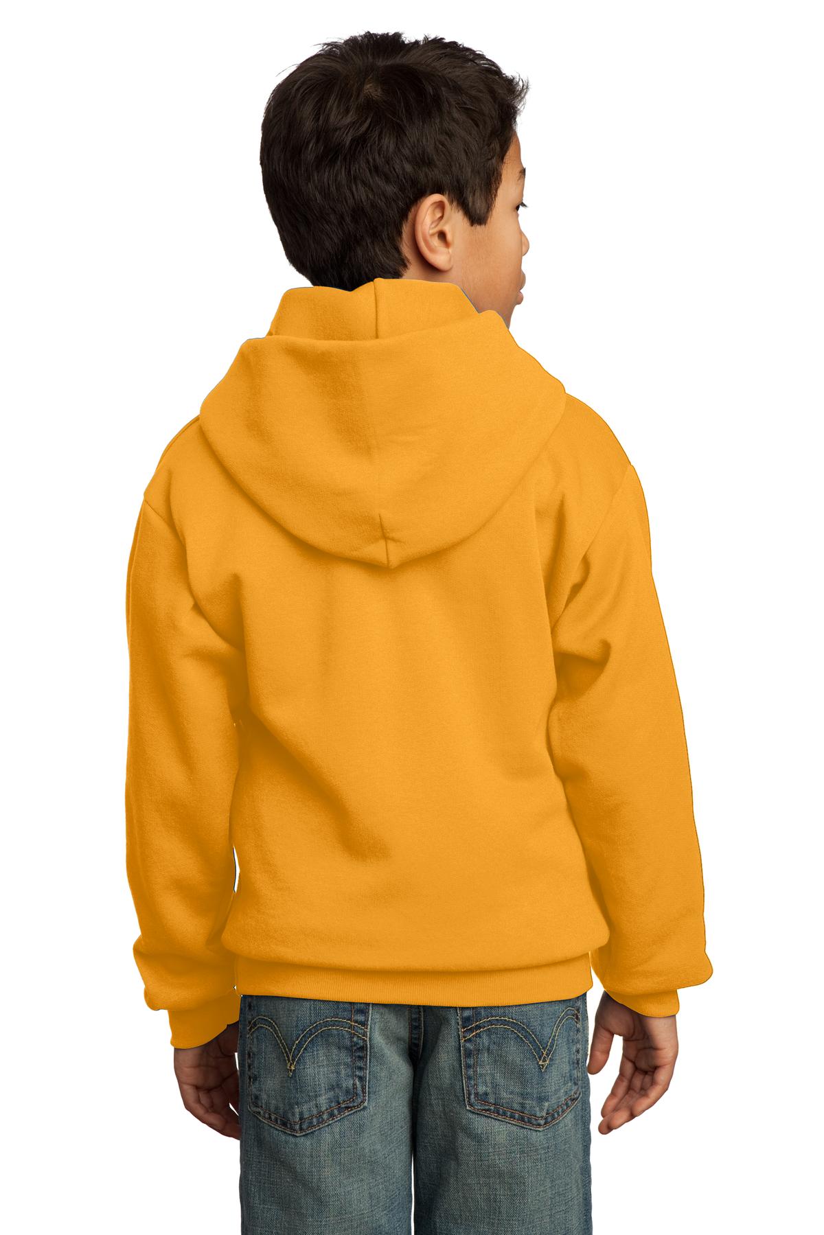 PC90YH Port & Company - Youth Core Fleece Pullover Hooded Sweatshirt. - Back Image