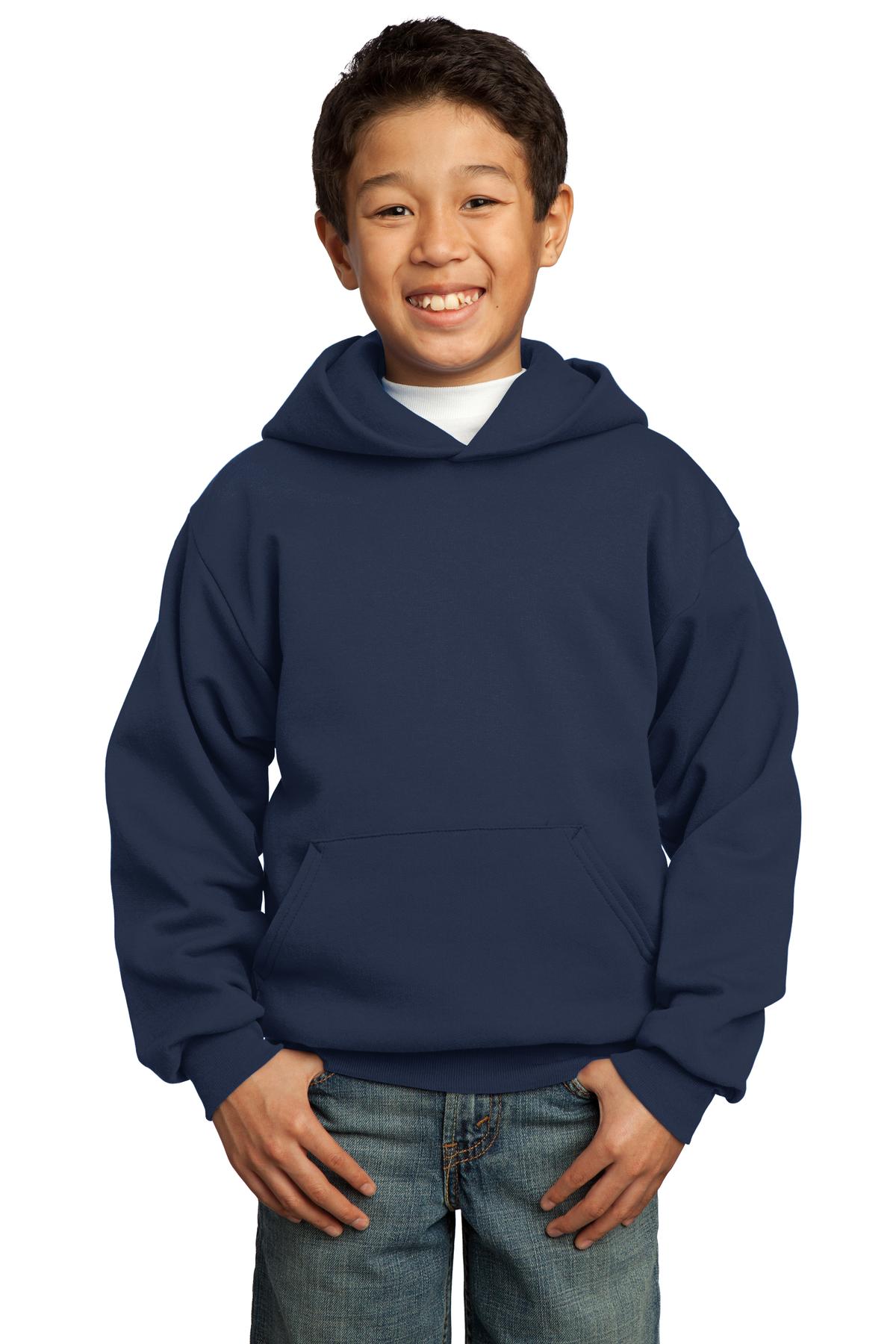 PC90YH Port & Company - Youth Core Fleece Pullover Hooded Sweatshirt.