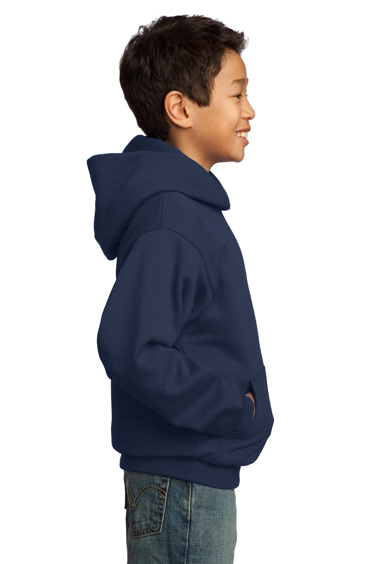 PC90YH Port & Company - Youth Core Fleece Pullover Hooded Sweatshirt. - Siide Image