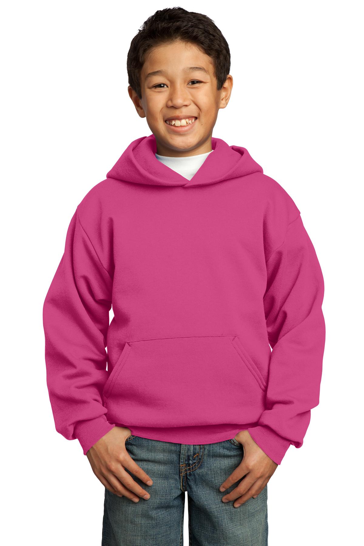 PC90YH Port & Company - Youth Core Fleece Pullover Hooded Sweatshirt. PC90YH Port & Company - Youth Core Fleece Pullover Hooded Sweatshirt.