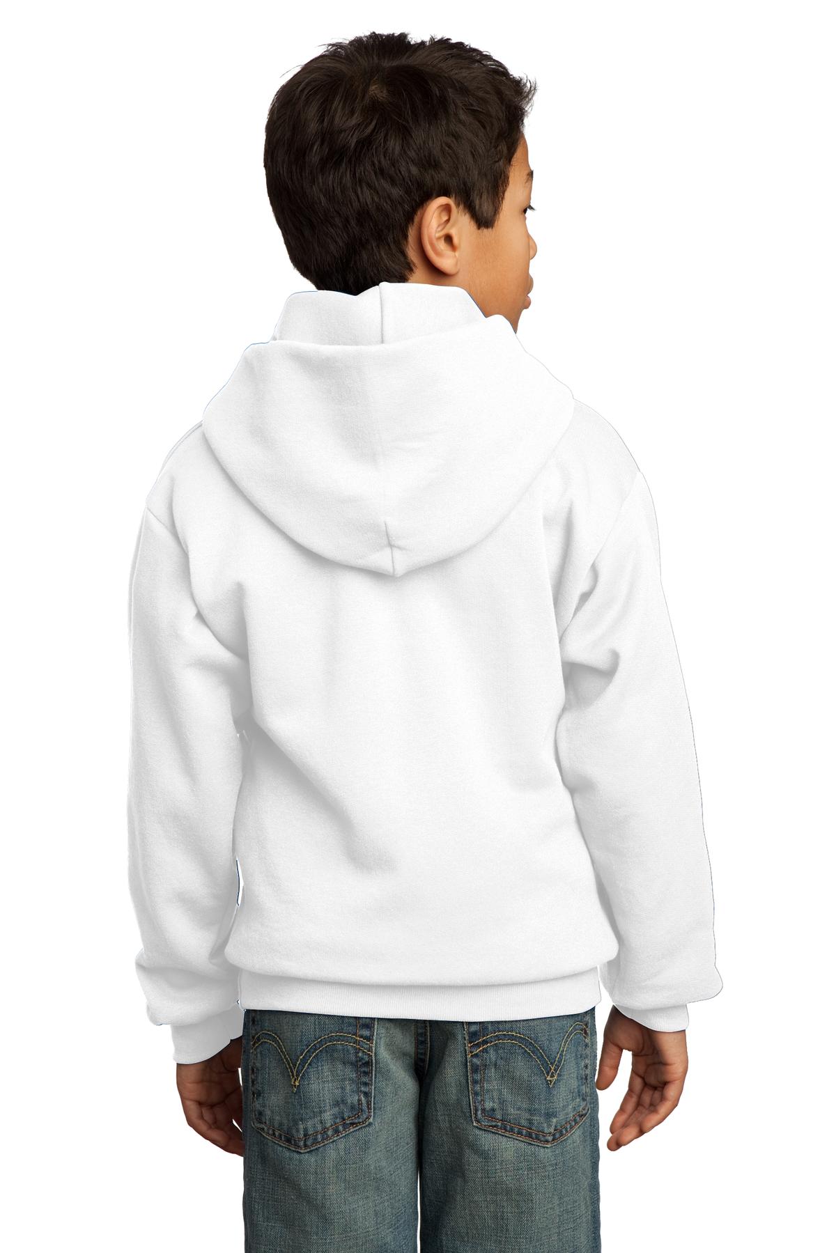 PC90YH Port & Company - Youth Core Fleece Pullover Hooded Sweatshirt. - Back Image