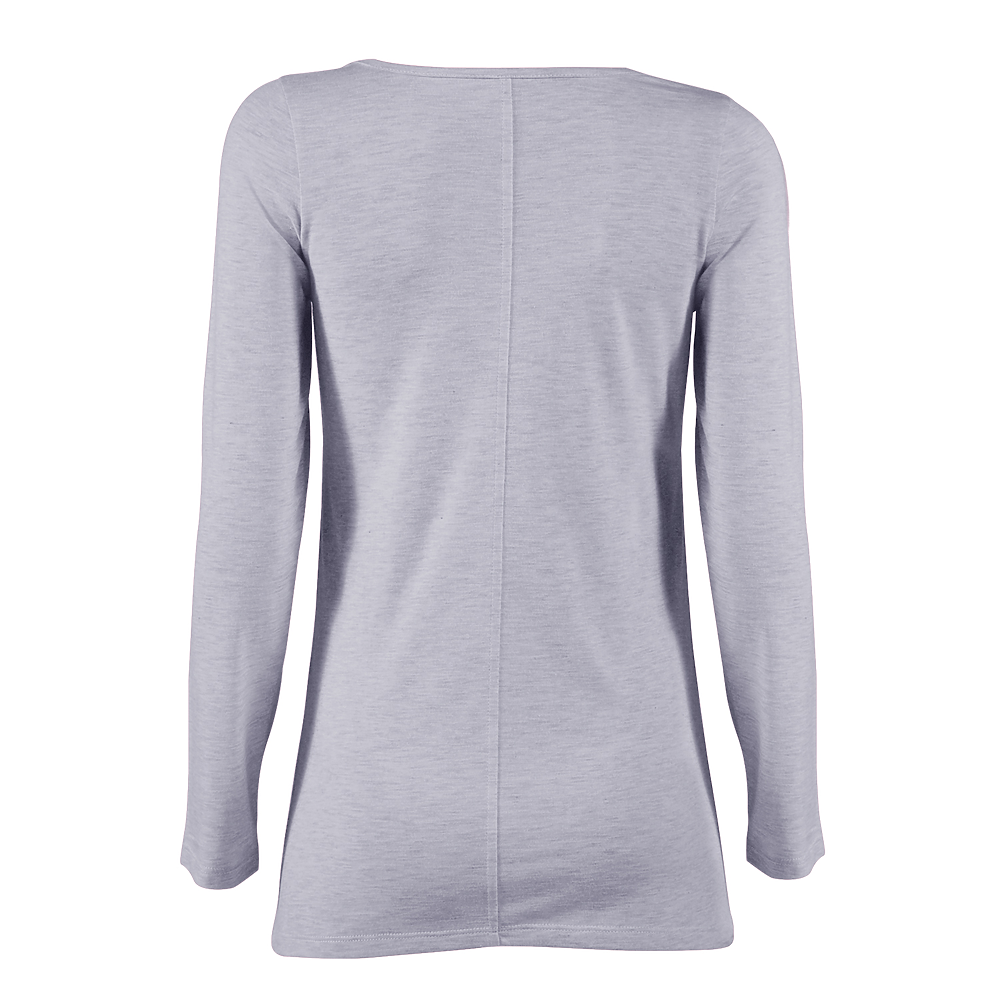 P507T Platinum Ladies Tri-Blend Long Sleeve Scoop Neck Tee - Back Image