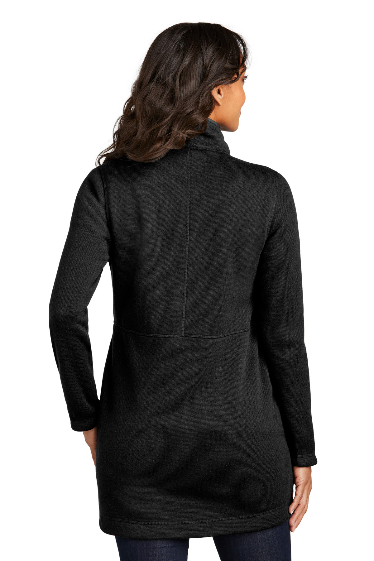 L425 Port Authority Ladies Arc Sweater Fleece Long Jacket - Back Image