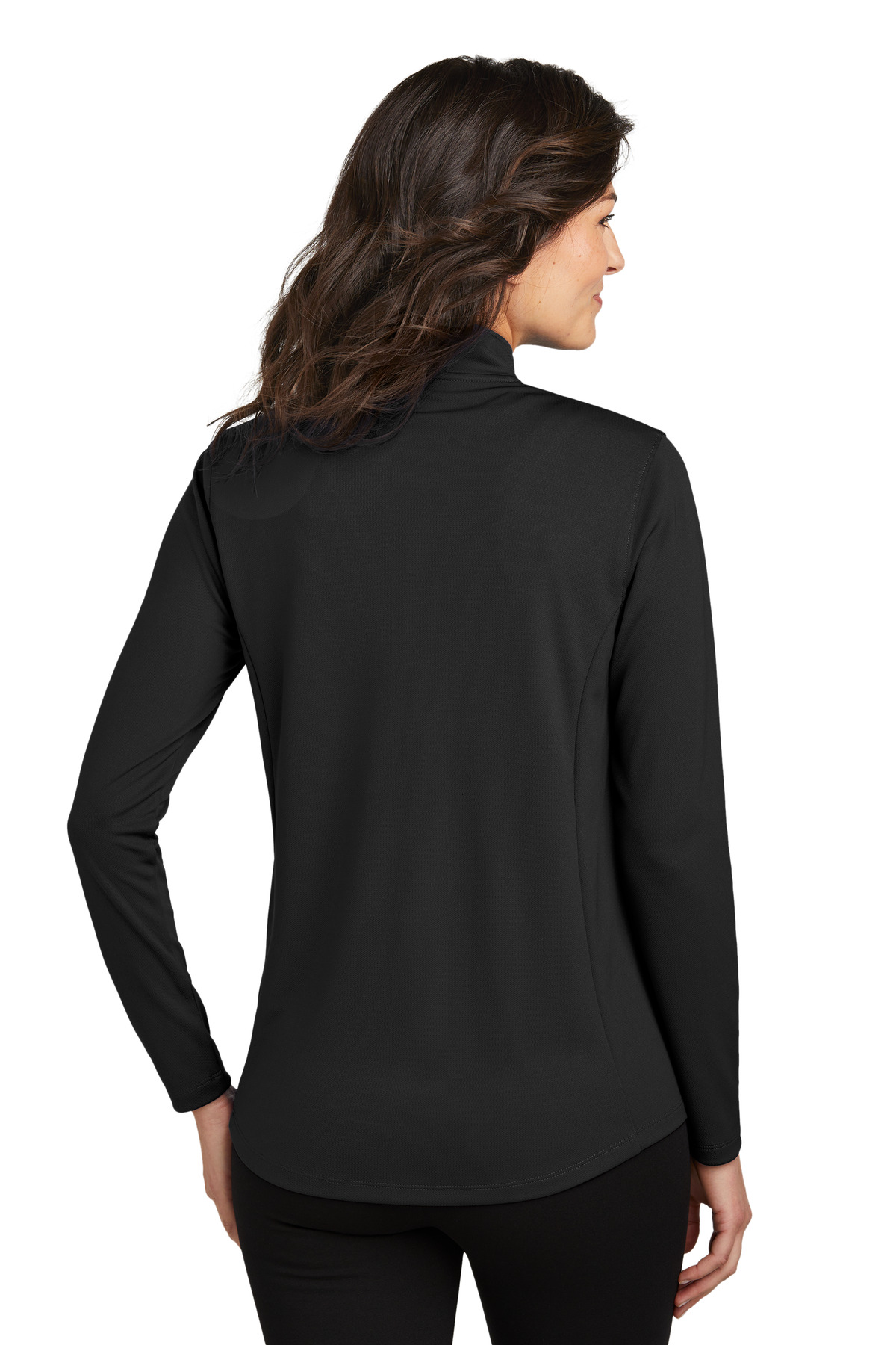 LK112 Port Authority Ladies Dry Zone UV Micro-Mesh 1/4-Zip - Back Image
