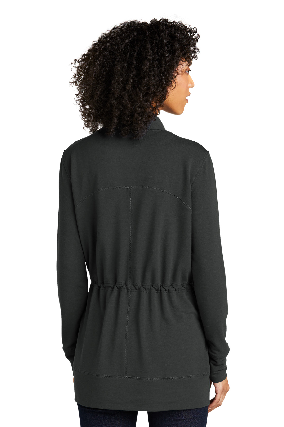 LK825 Port Authority Ladies Microterry Cardigan - Back Image