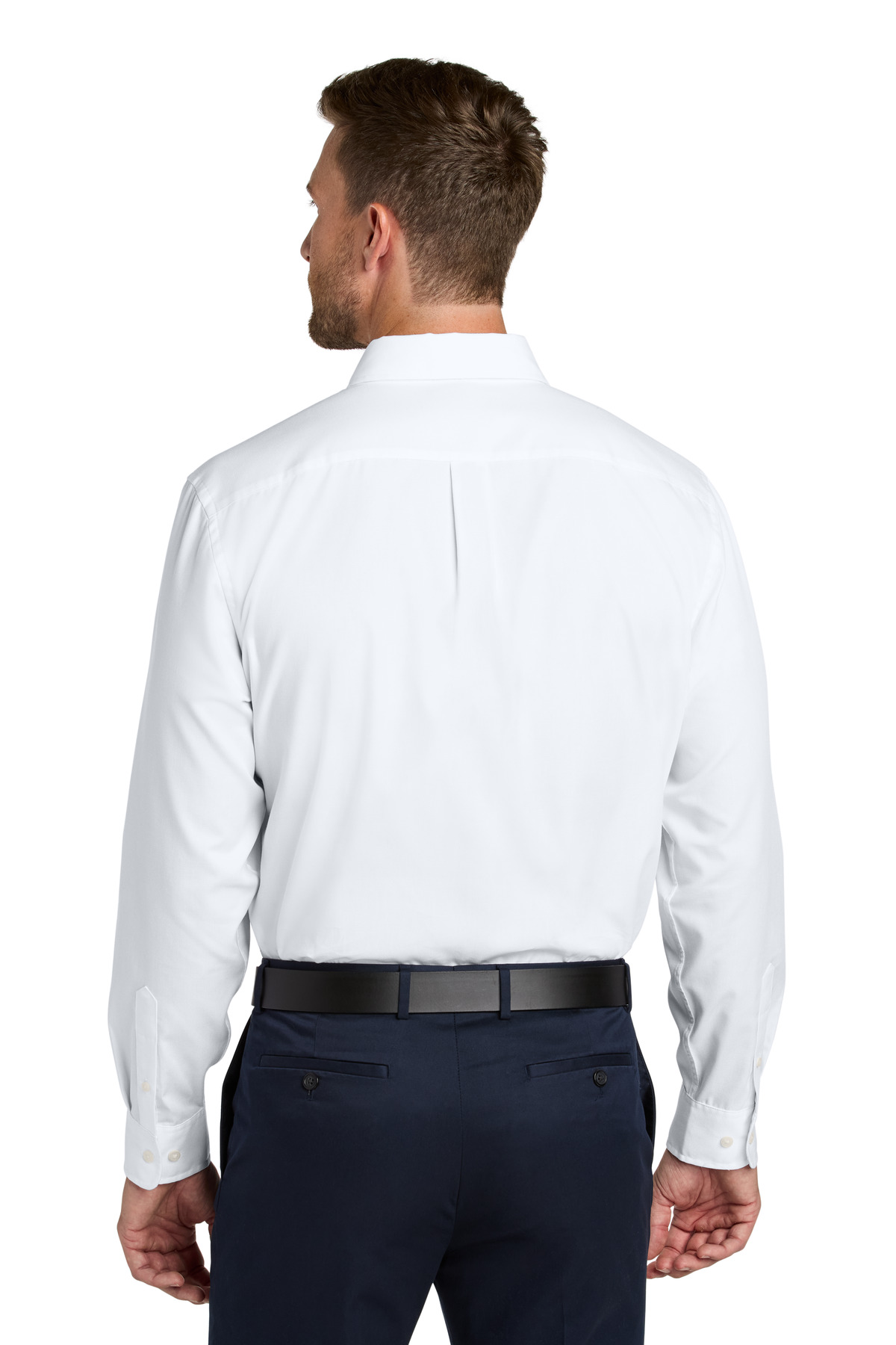 W816 Port Authority Long Sleeve Nailhead Easy Care Shirt - Back Image