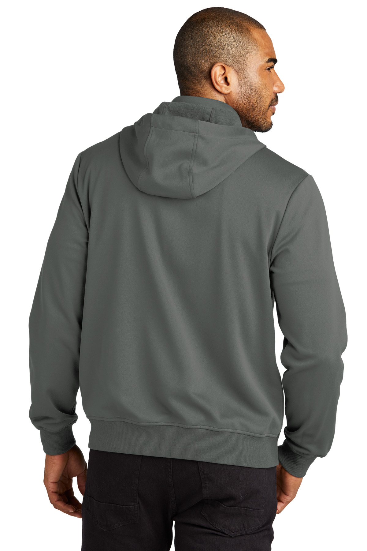 F814 Port Authority  Smooth Fleece Hooded Jacket - Back Image