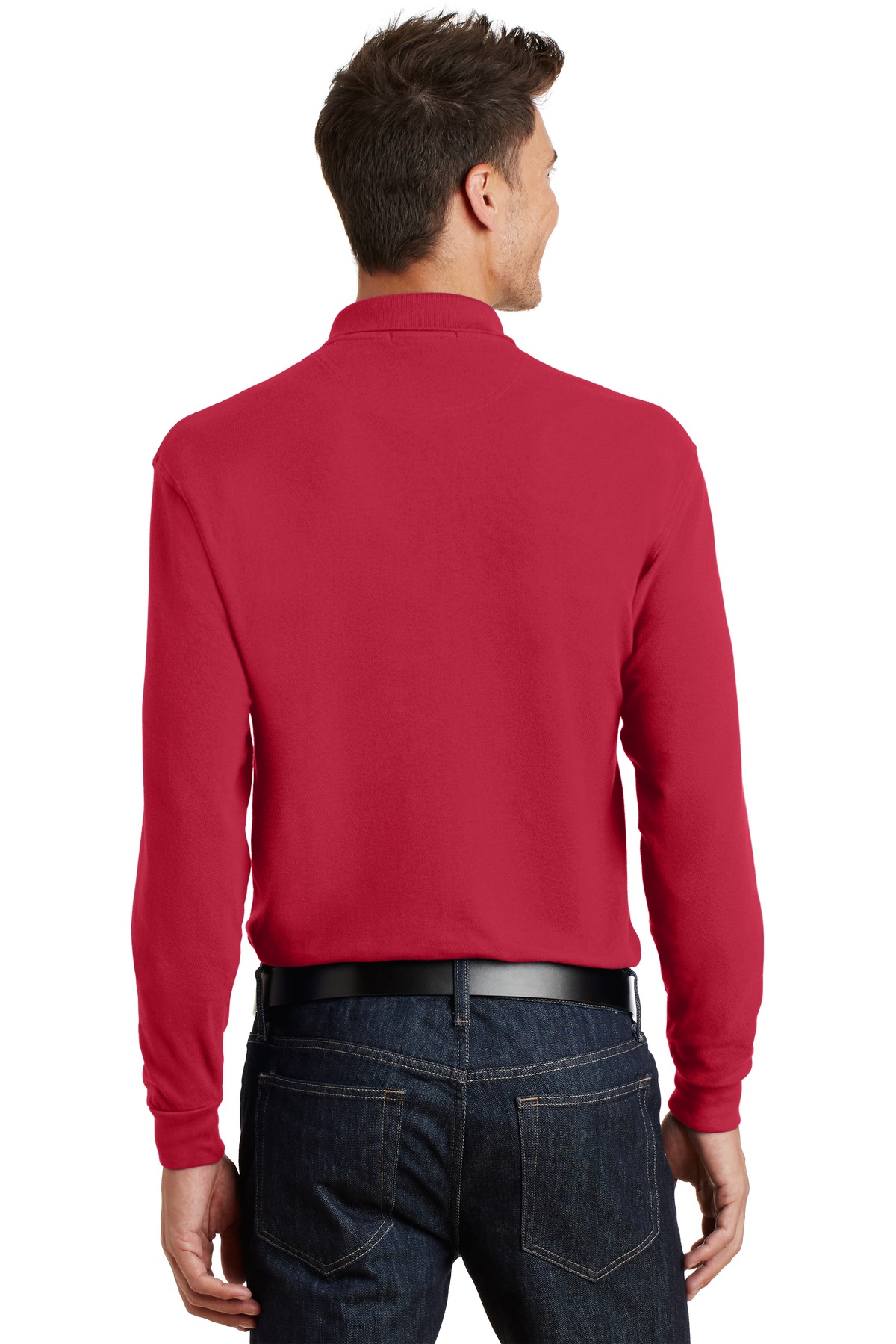 K320 Port Authority Long Sleeve Heavyweight Cotton Pique Polo. K320 Port Authority Long Sleeve Heavyweight Cotton Pique Polo. - Back Image
