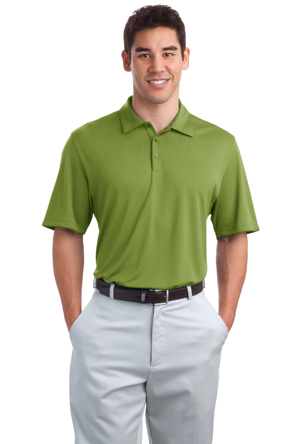 K498 Port Authority  Poly-Charcoal Birdseye Jacquard Polo