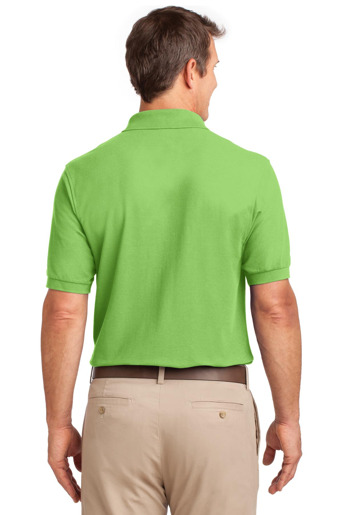 K500P Port Authority Silk Touch Polo with Pocket. - Back Image