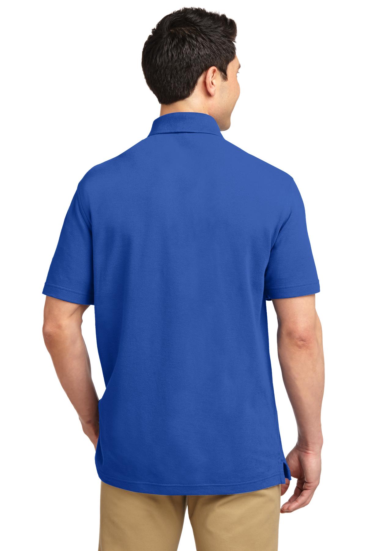 Port Authority Screen Print K800  EZCotton Pique Polo - Back Image