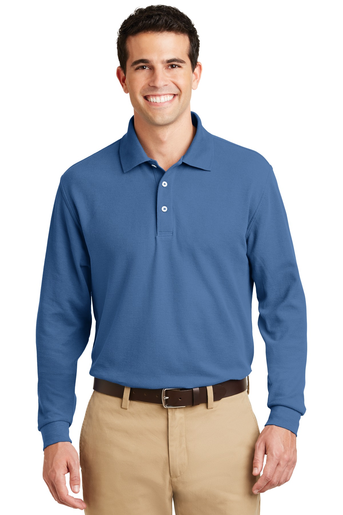 K800LS Port Authority  Long Sleeve EZCotton Pique Polo.