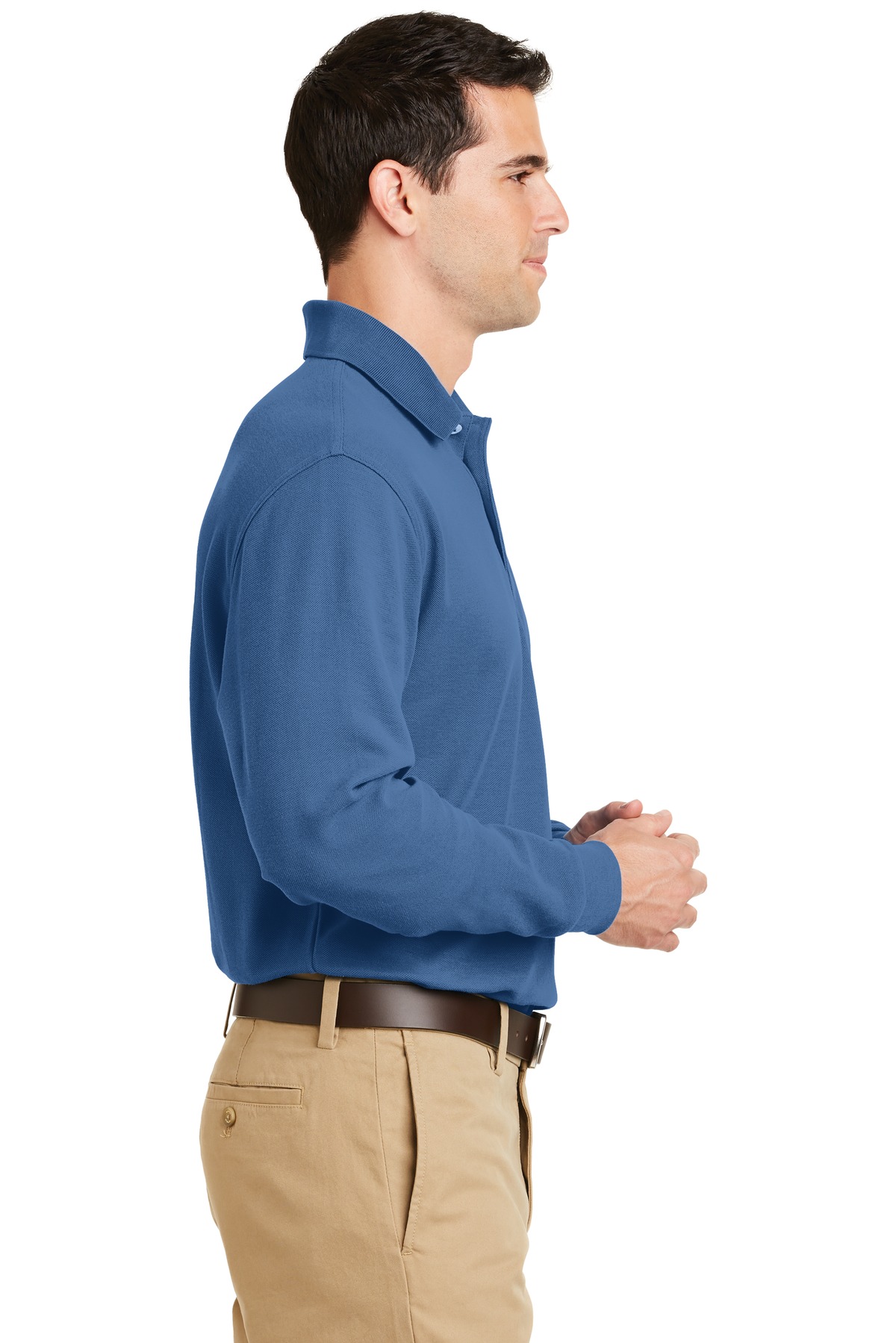 K800LS Port Authority  Long Sleeve EZCotton Pique Polo. - Siide Image