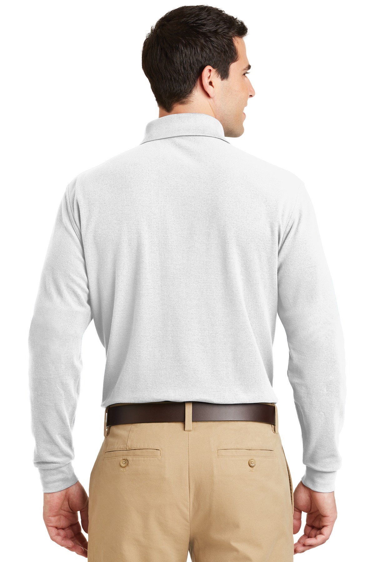 K800LS Port Authority  Long Sleeve EZCotton Pique Polo. - Back Image
