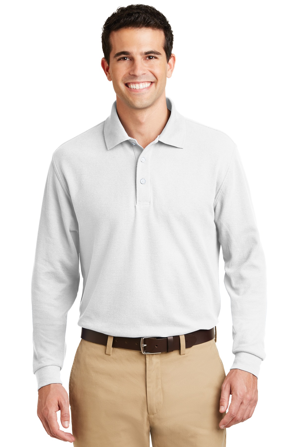 K800LS Port Authority  Long Sleeve EZCotton Pique Polo.