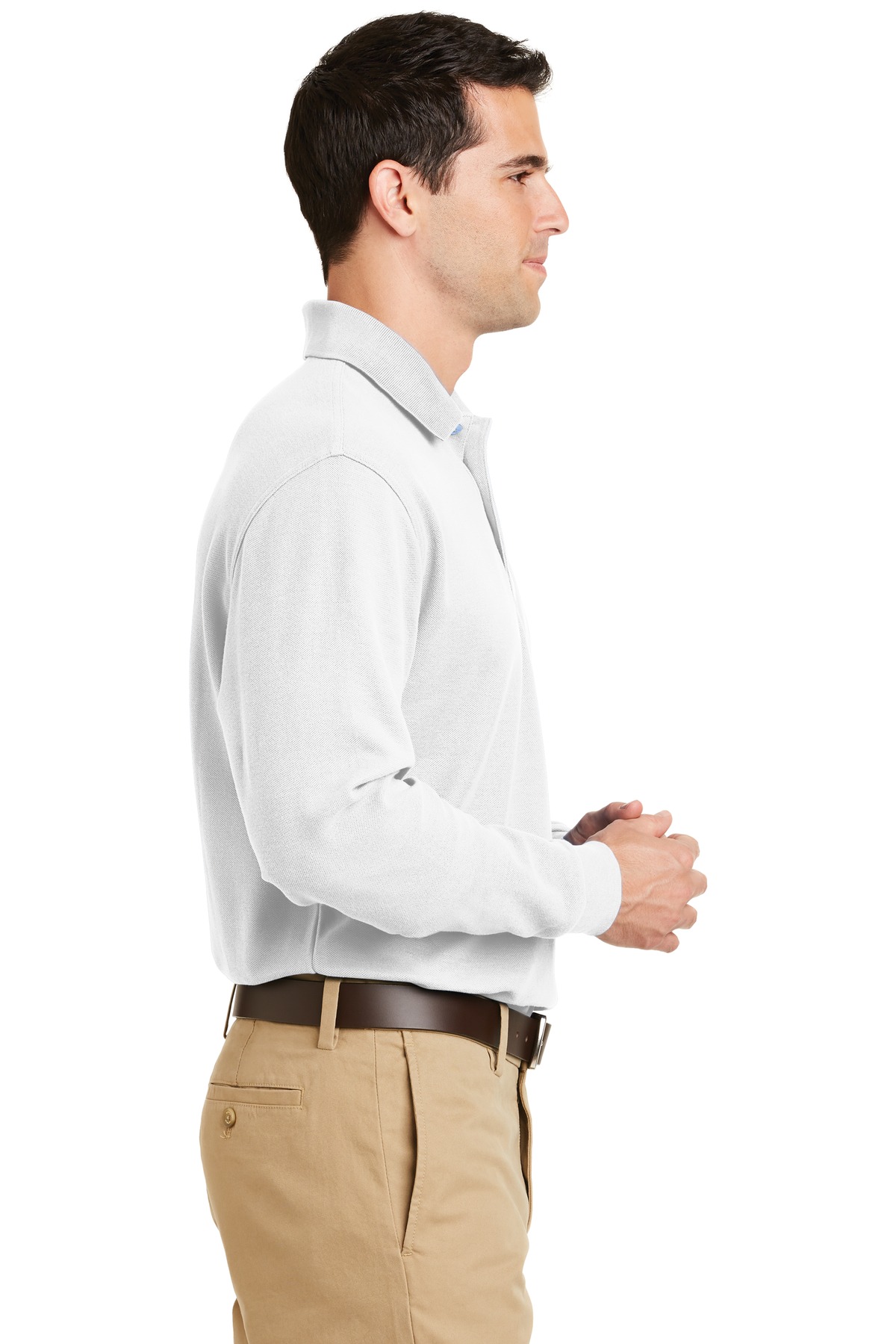 K800LS Port Authority  Long Sleeve EZCotton Pique Polo. - Siide Image