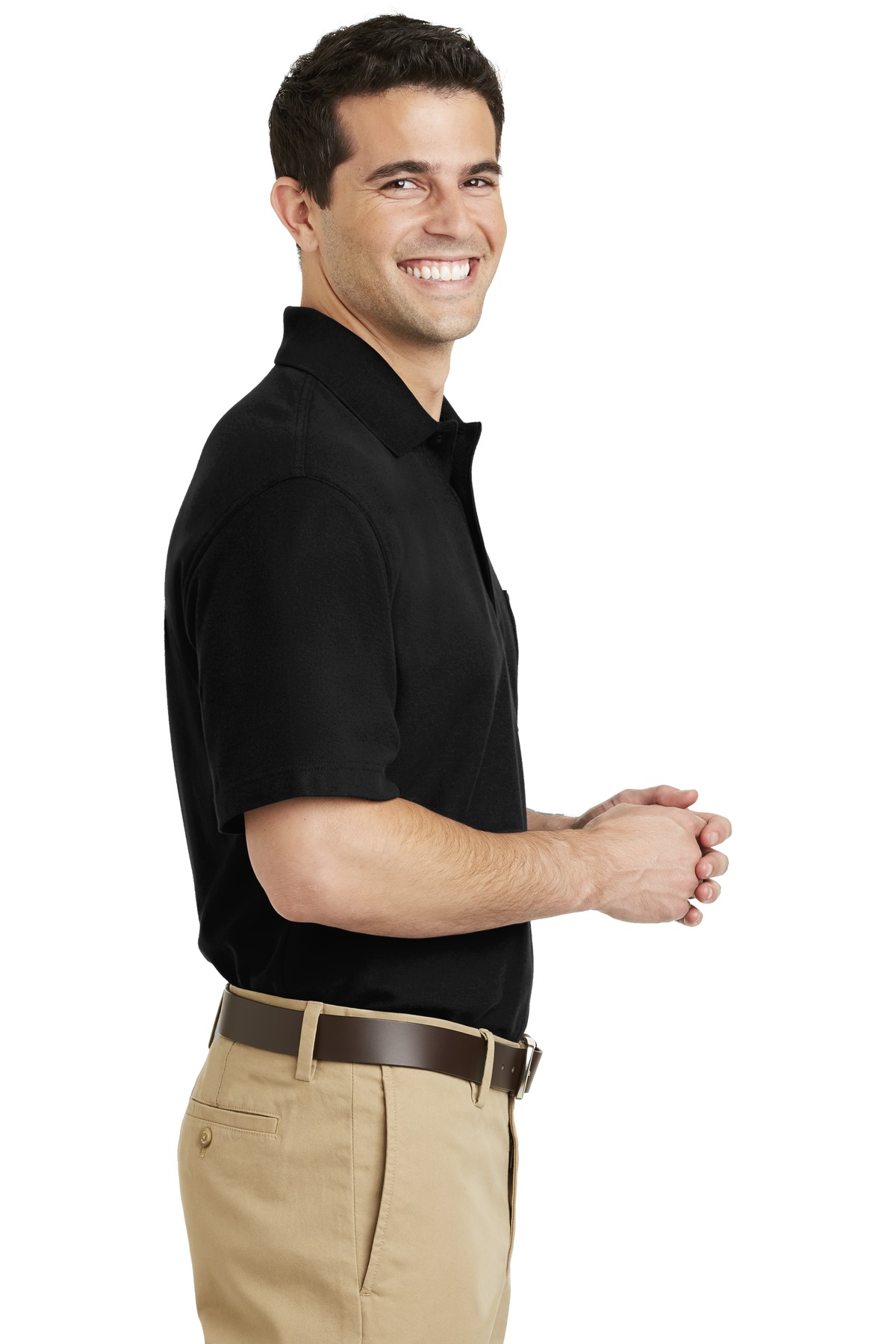 K800P Port Authority  EZCotton Pique Pocket Polo. - Siide Image