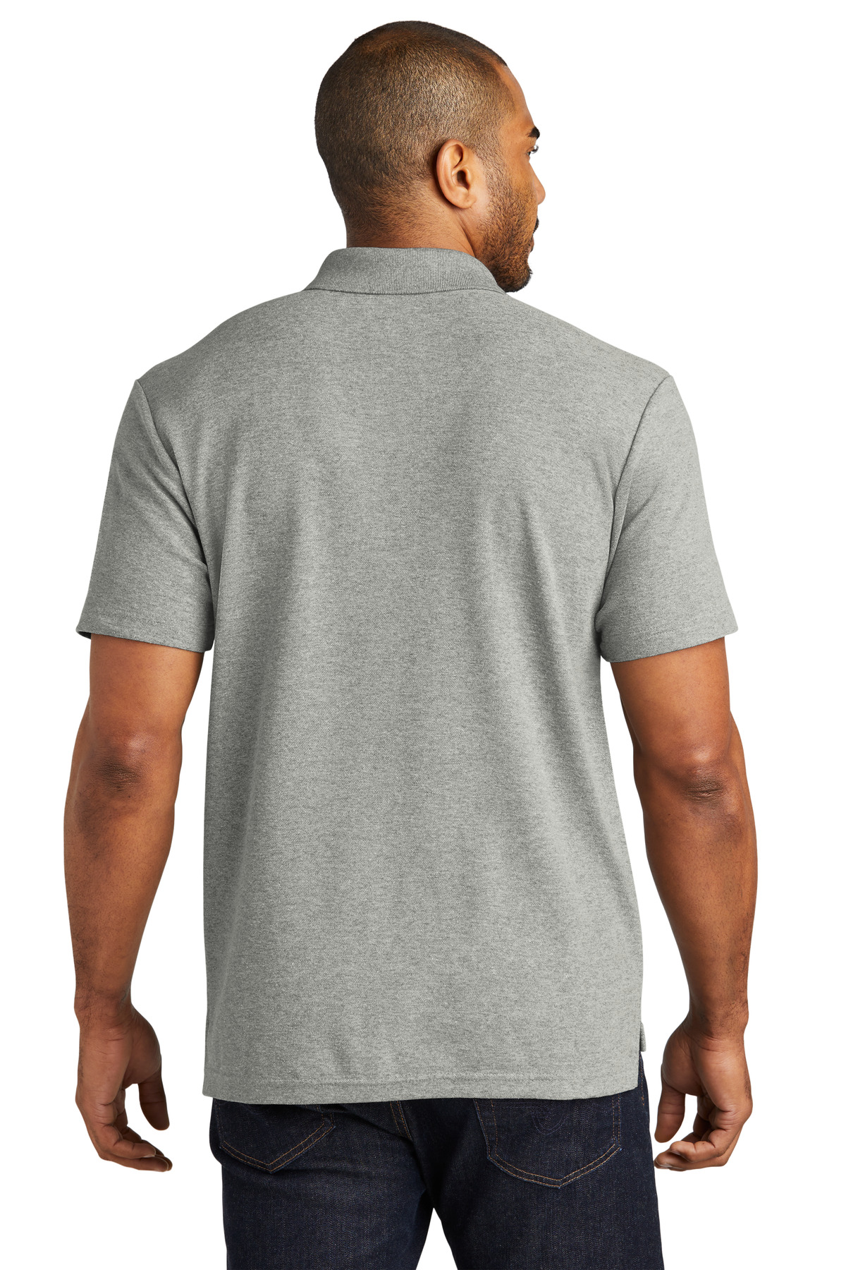 Port Authority Screen Print K867  C-FREE Cotton Blend Pique Polo - Back Image
