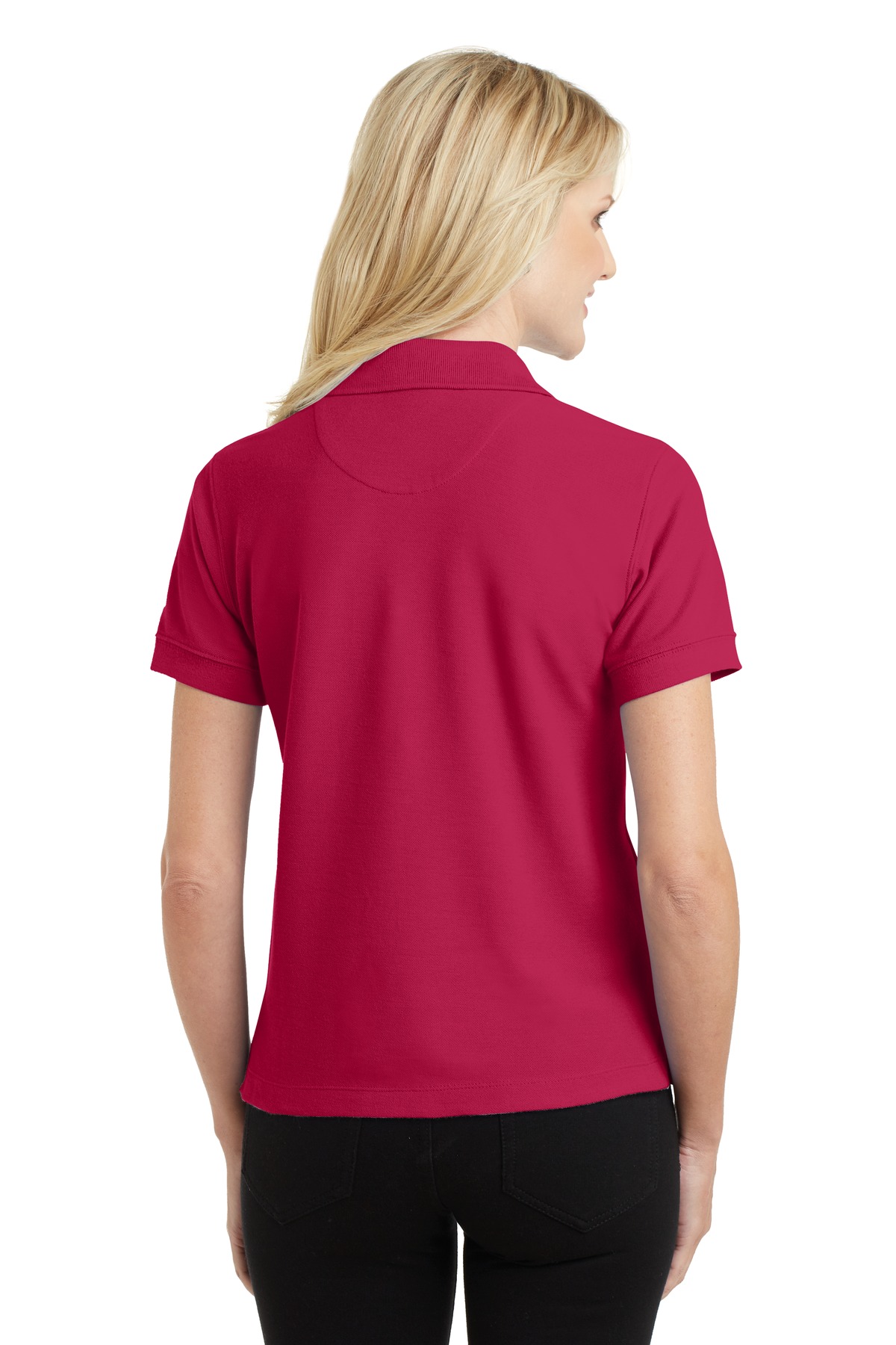 L448 Port Authority  Ladies 100% Pima Cotton Polo. - Back Image