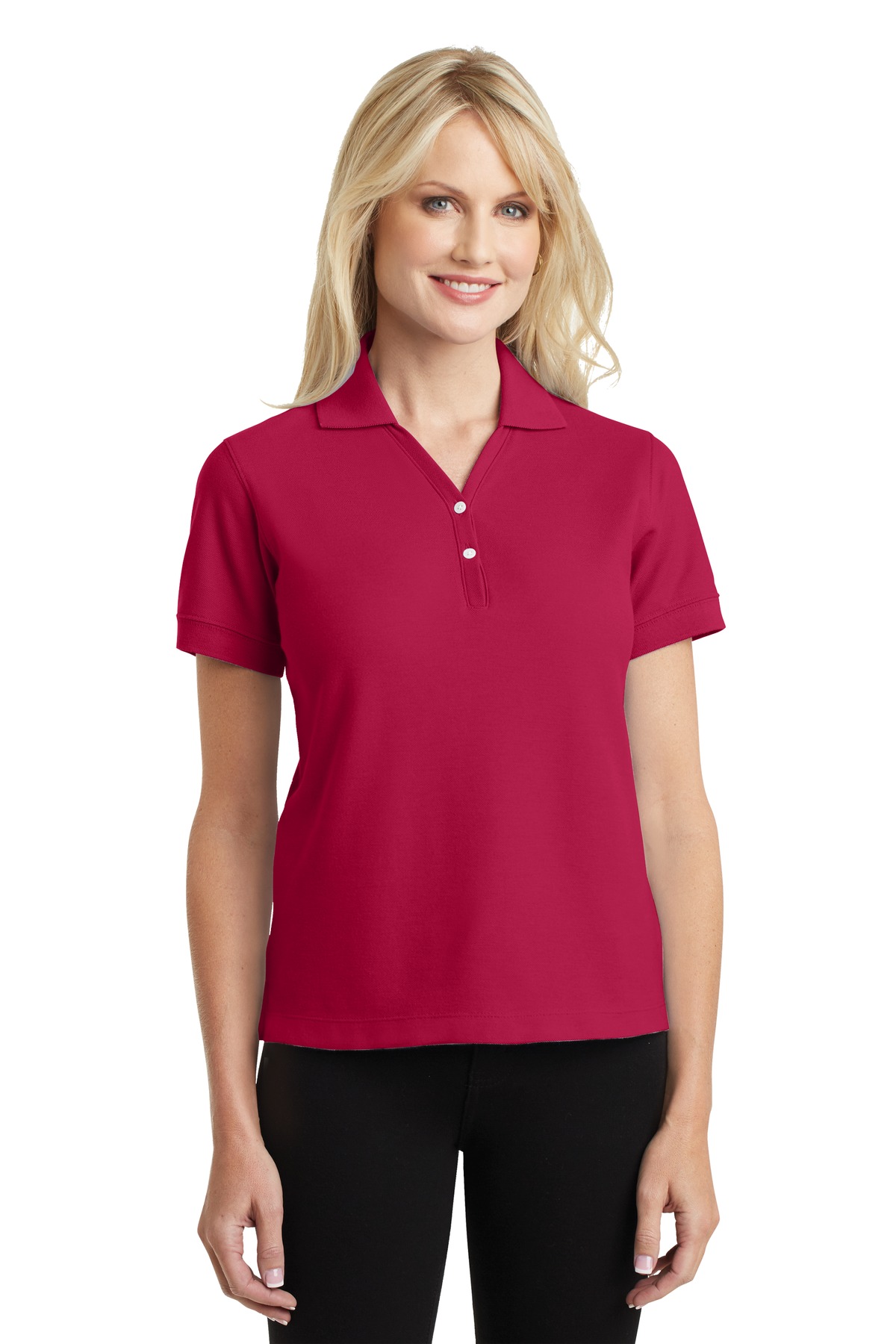 L448 Port Authority  Ladies 100% Pima Cotton Polo.
