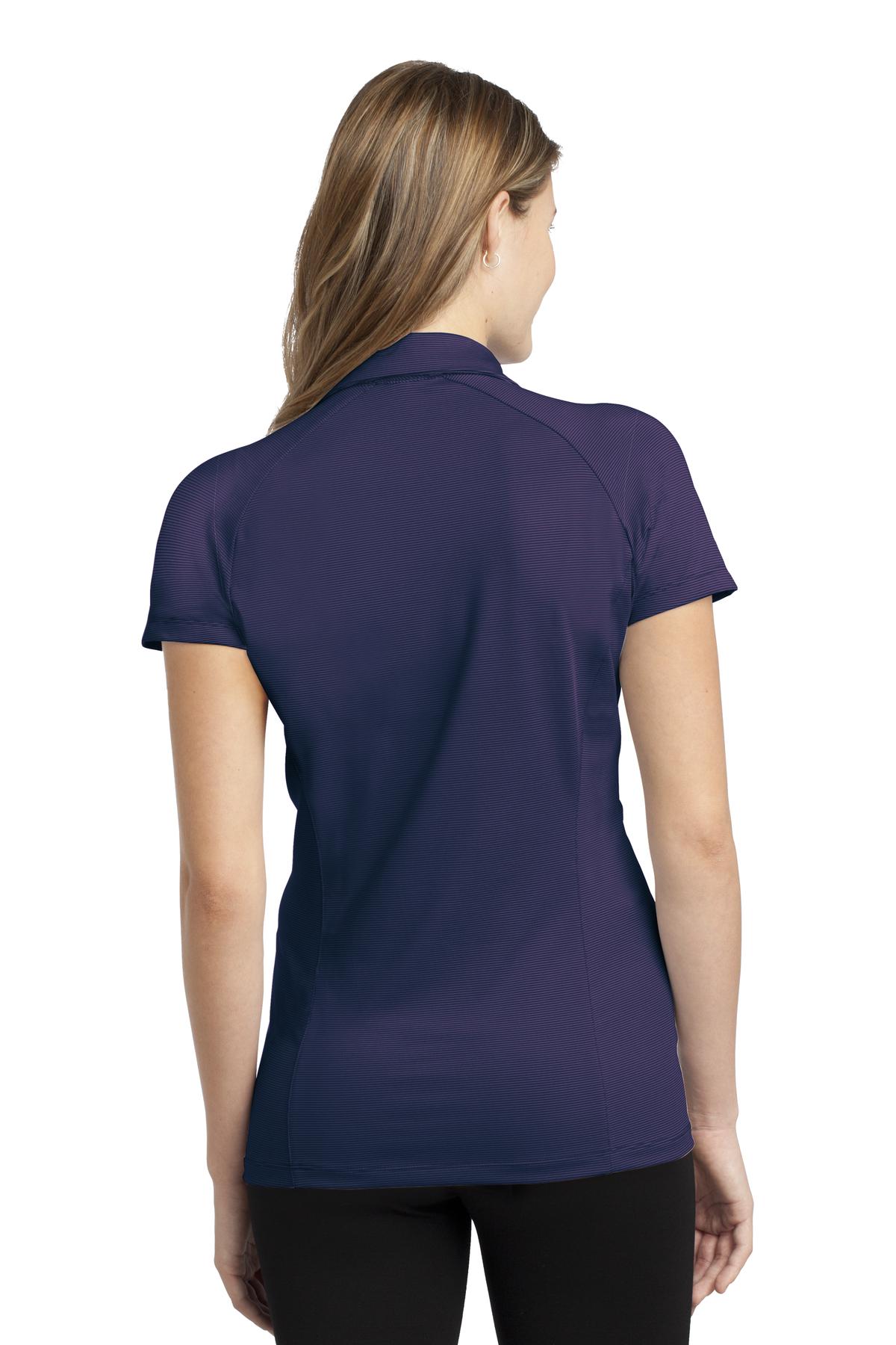 L558 Port Authority Ladies Fine Stripe Performance Polo. - Back Image