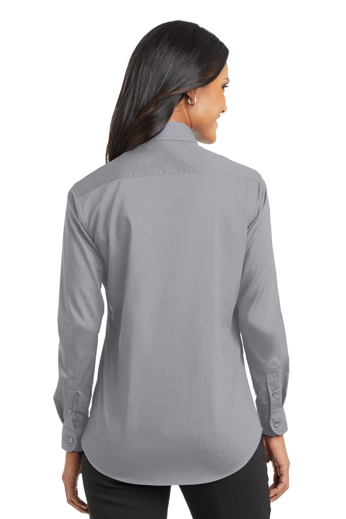 L632 Port Authority  Ladies Long Sleeve Value Poplin Shirt. - Back Image