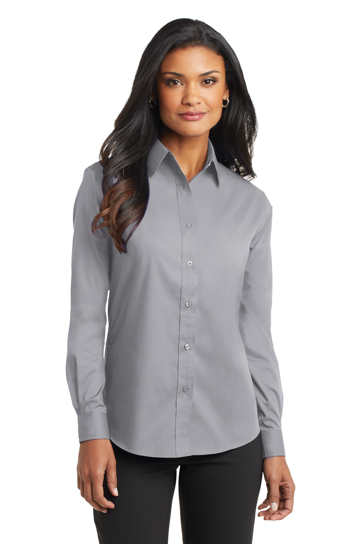 L632 Port Authority  Ladies Long Sleeve Value Poplin Shirt.