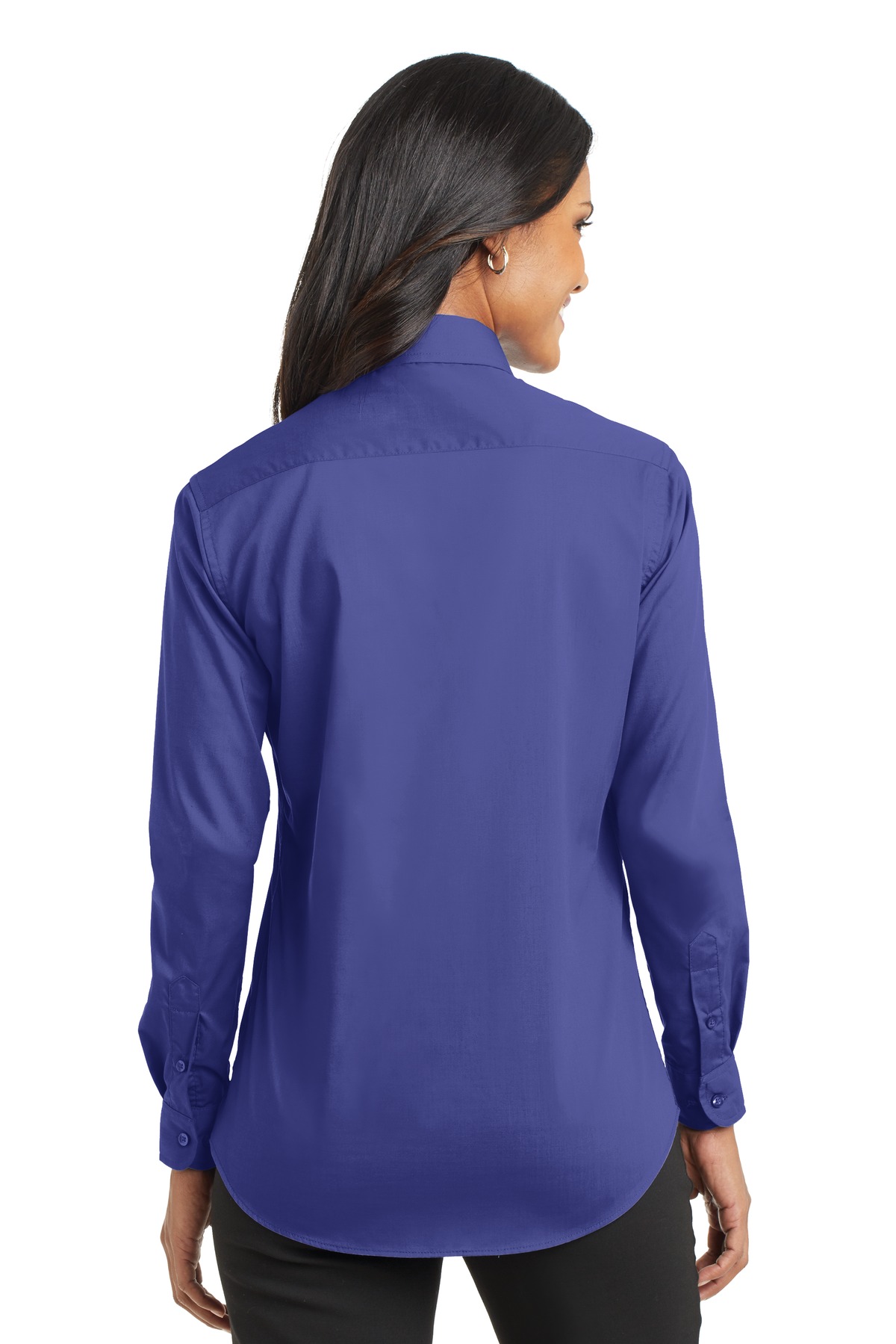 L632 Port Authority  Ladies Long Sleeve Value Poplin Shirt. - Back Image