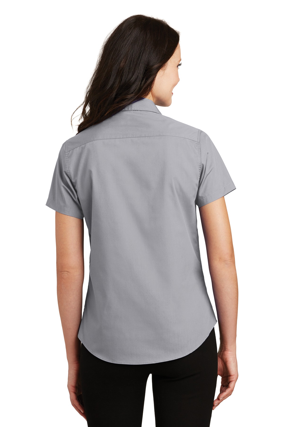 L633 Port Authority  Ladies Short Sleeve Value Poplin Shirt - Back Image