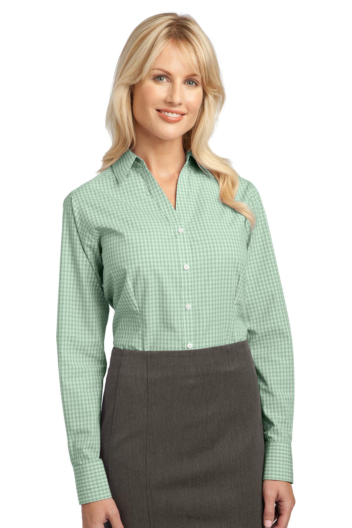 L639 Port Authority Ladies Plaid Pattern Easy Care Shirt L639 Port Authority Ladies Plaid Pattern Easy Care Shirt