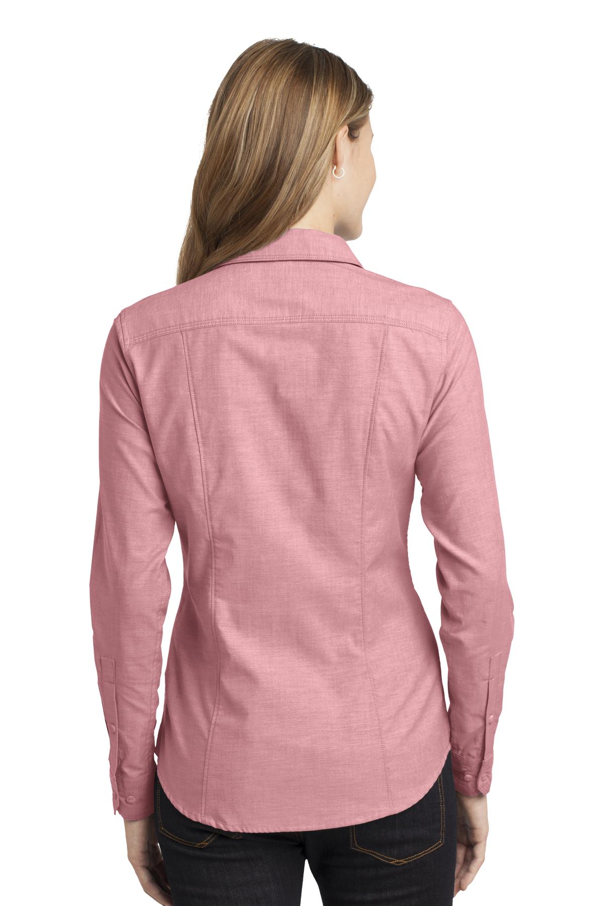 L653 Port Authority  Ladies Chambray Shirt. - Back Image