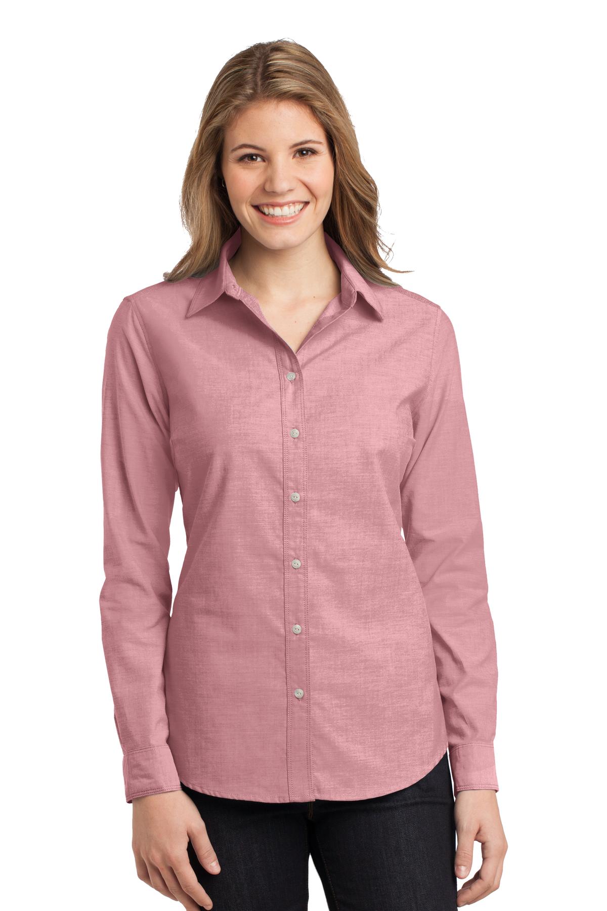 L653 Port Authority  Ladies Chambray Shirt.
