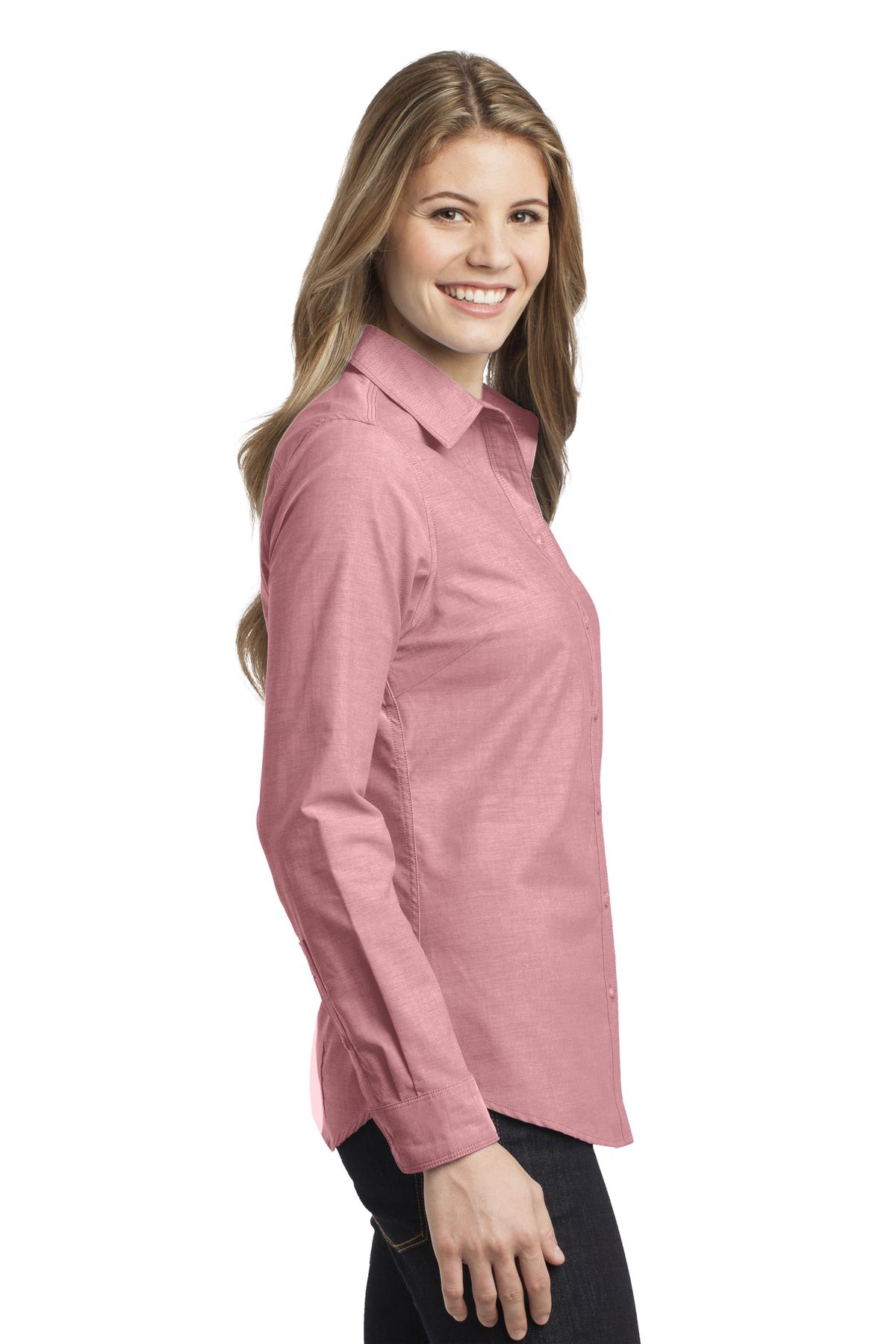 L653 Port Authority  Ladies Chambray Shirt. - Siide Image