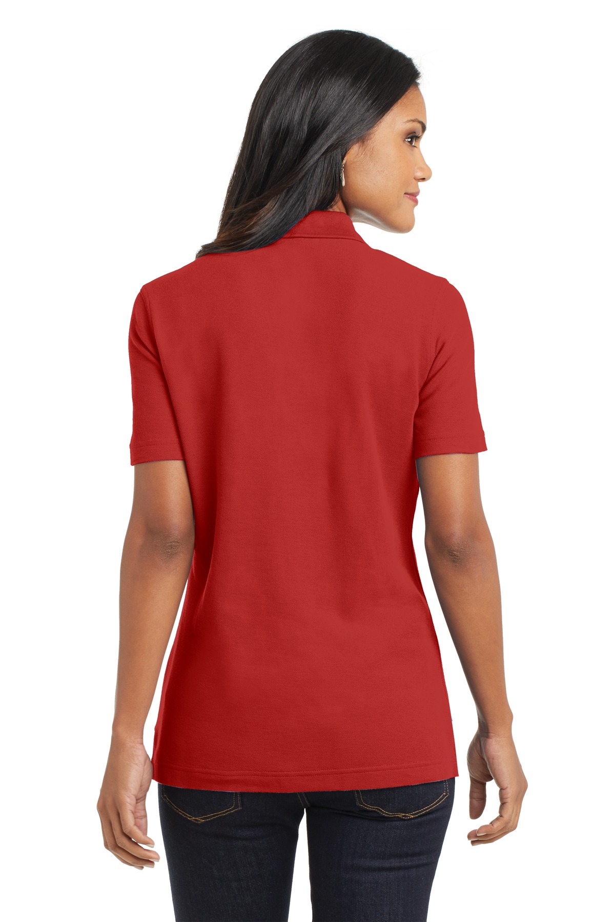 L800 Port Authority Ladies EZCotton Pique Polo. L800 Port Authority Ladies EZCotton Pique Polo. - Back Image