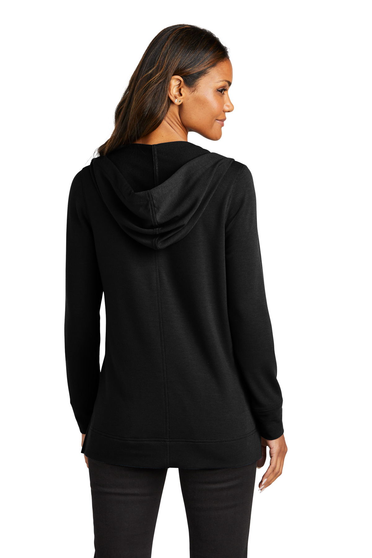 LK826 Port Authority  Ladies Microterry Pullover Hoodie - Back Image