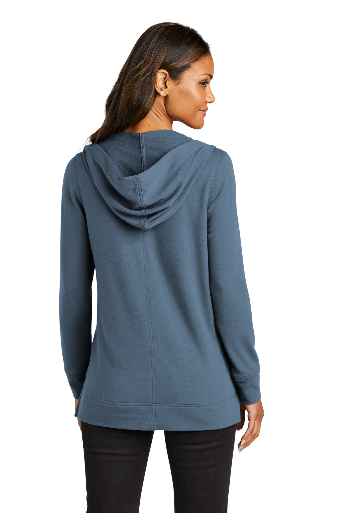 LK826 Port Authority  Ladies Microterry Pullover Hoodie - Back Image