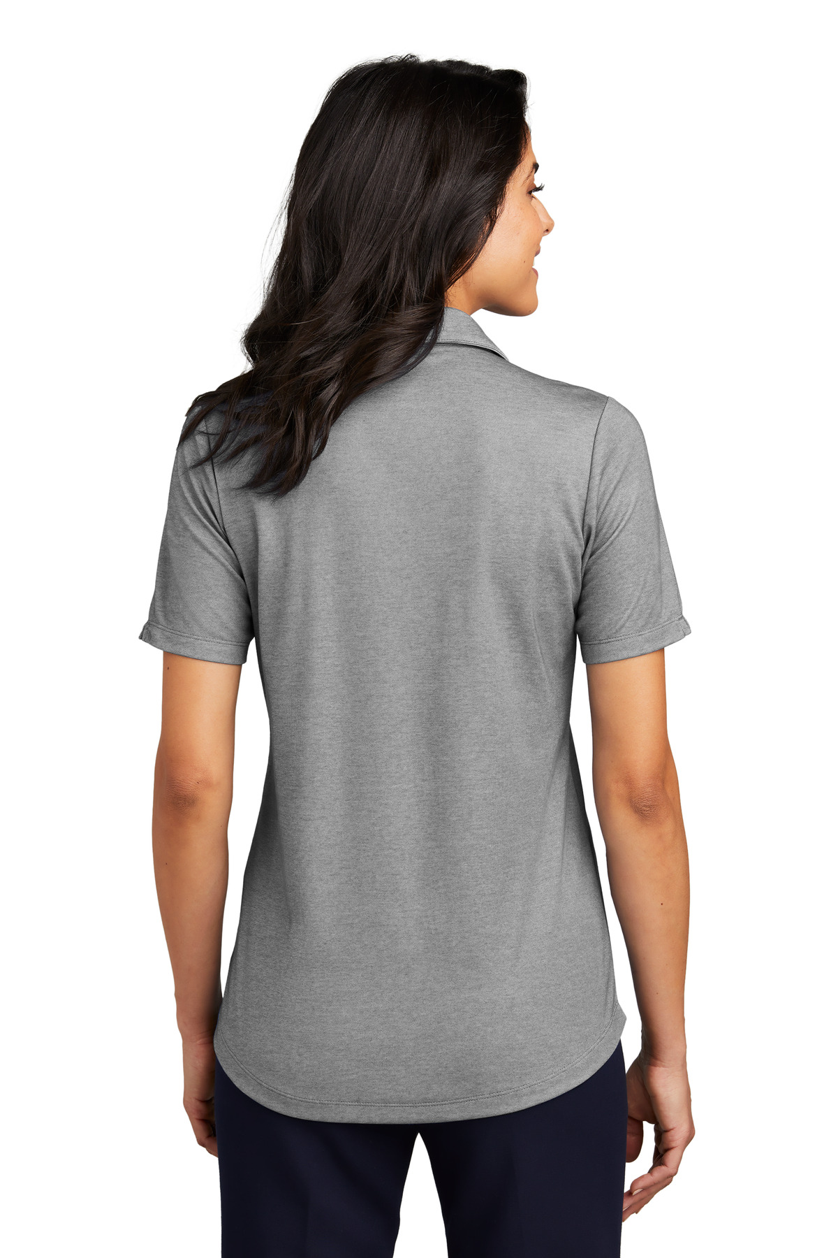 LK830 Port Authority  Ladies Fine Pique Blend Polo - Back Image