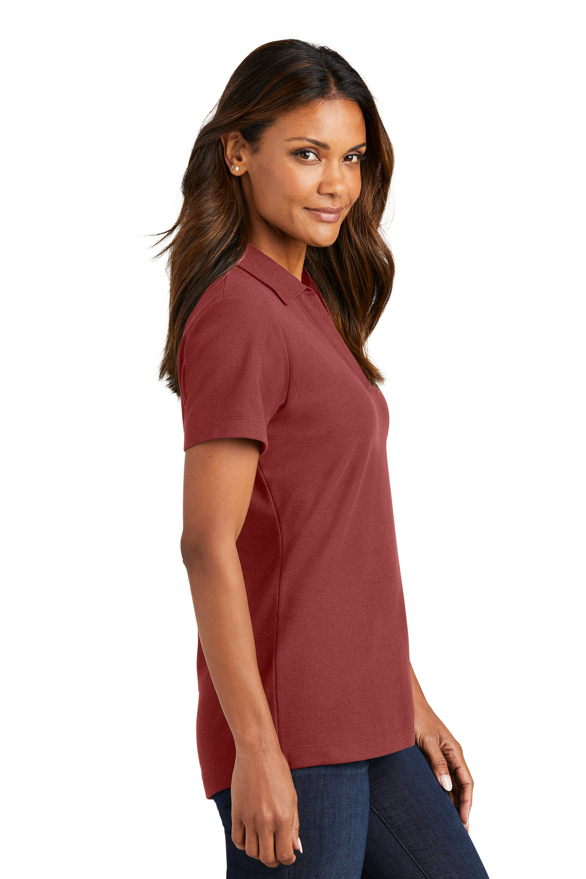 Port Authority Direct to Film (DTF) LK867  Ladies C-FREE Cotton Blend Pique Polo - Siide Image