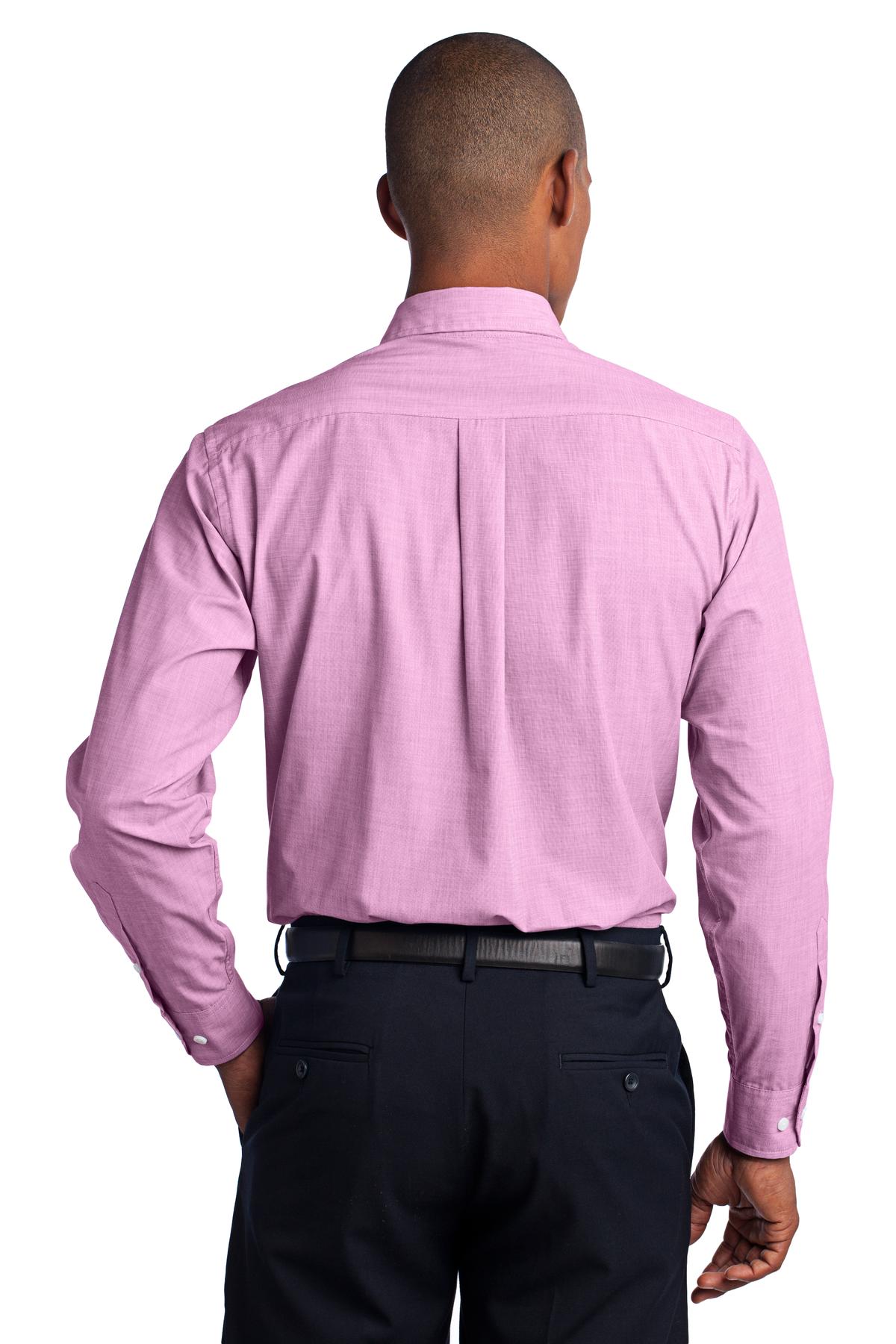S640 Port Authority Crosshatch Easy Care Shirt. - Back Image