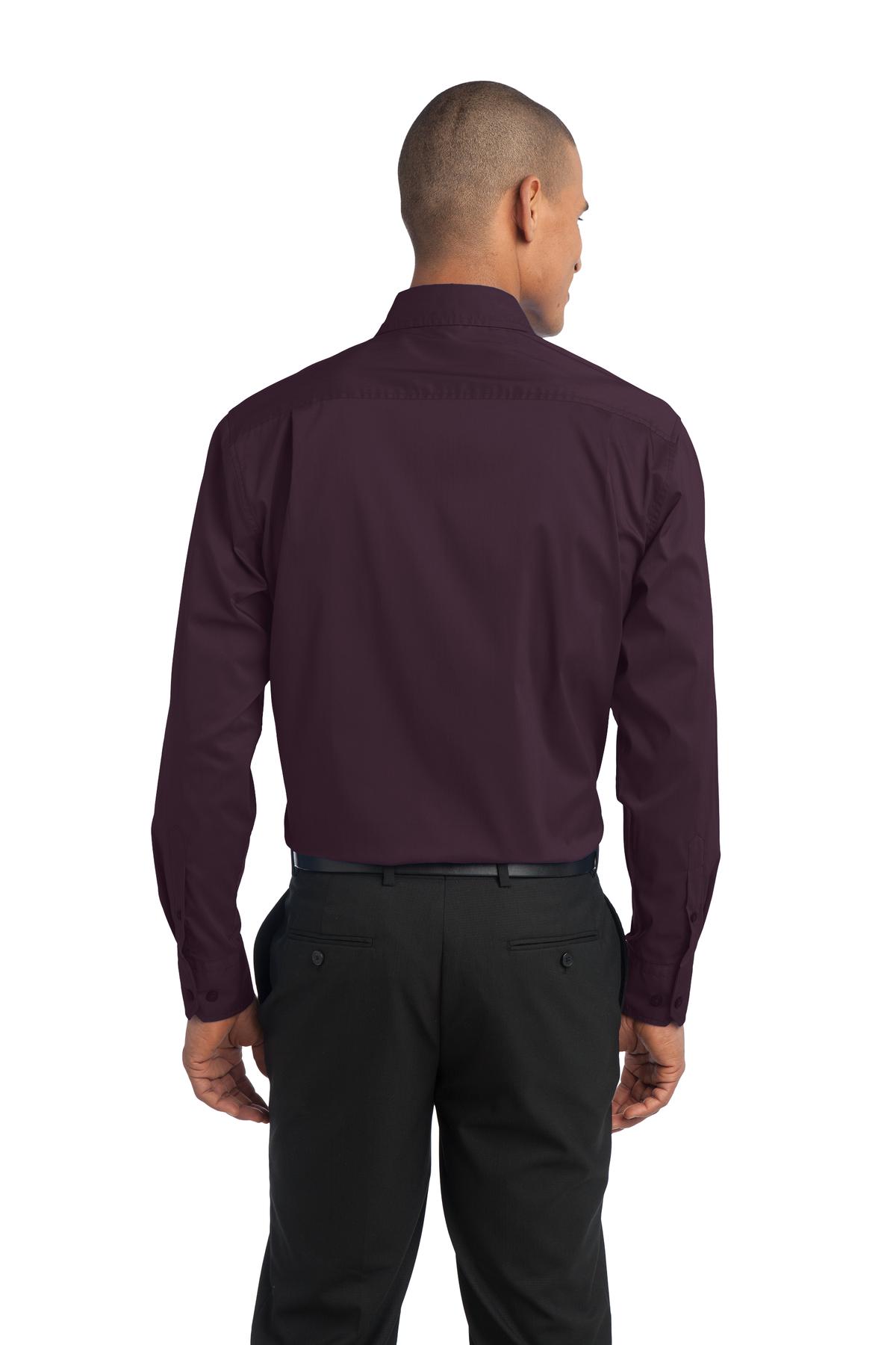 S646 Port Authority Stretch Poplin Shirt. - Back Image