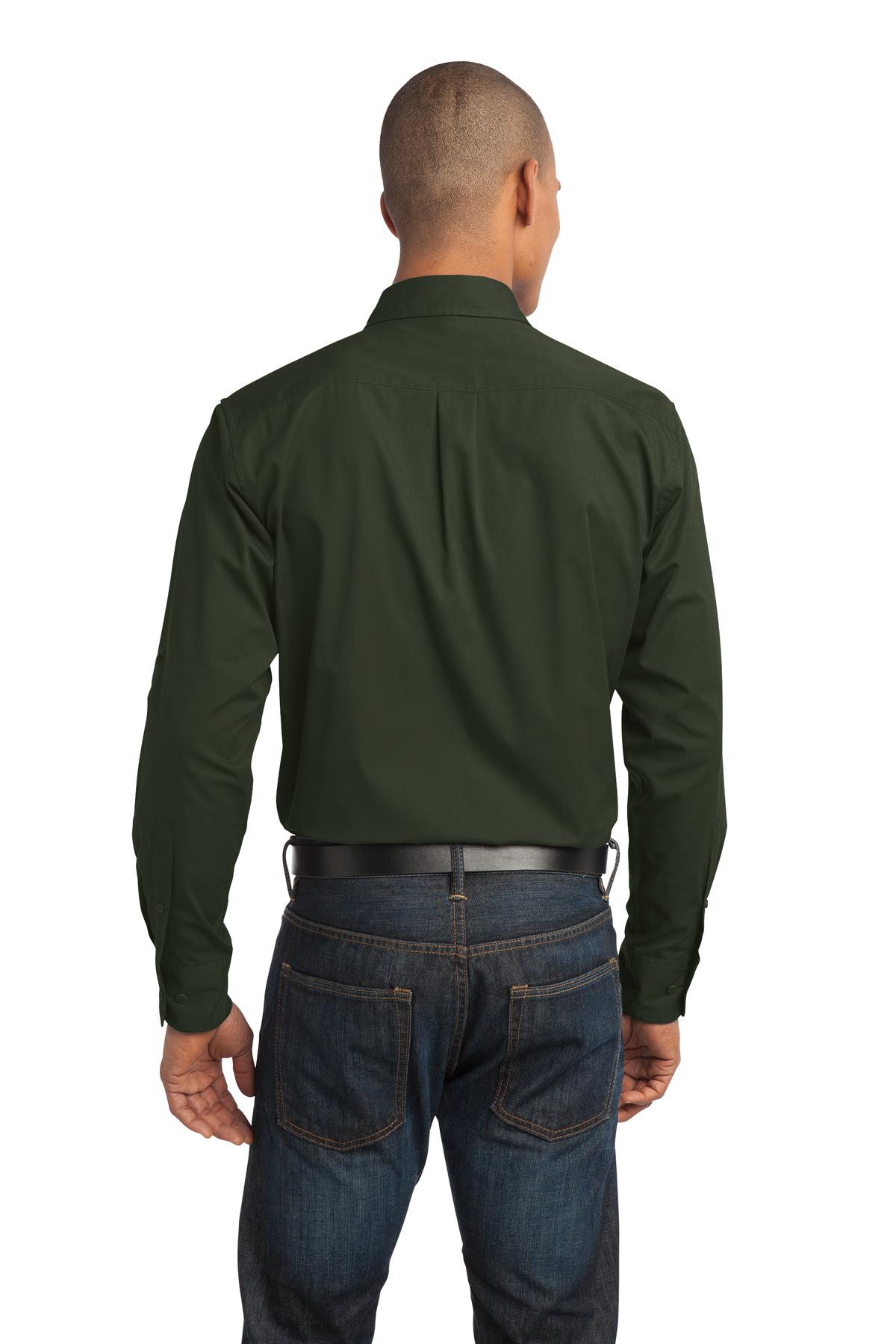 S649 Port Authority Stain-Release Roll Sleeve Twill Shirt. - Back Image