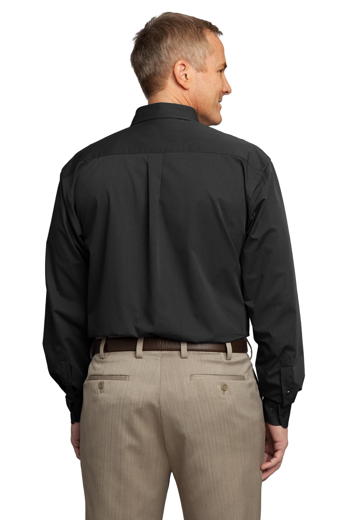 TLS613 Port Authority  Tall Tonal Pattern Easy Care Shirt - Back Image
