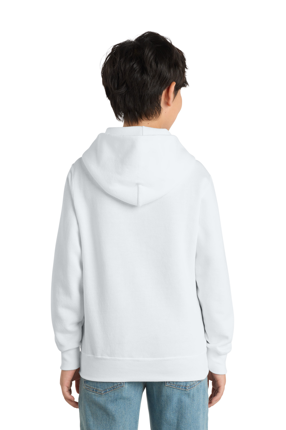 PC78YH Port & Co Youth Core Fleece Pullover Hooded Sweatshirt - Back Image