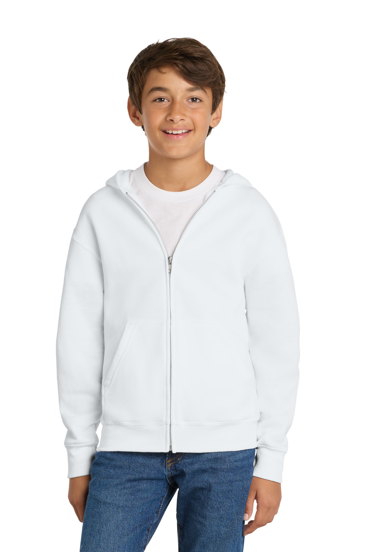 PC78YZH Port & Co Youth Core Fleece Full-Zip Hooded Sweatshirt