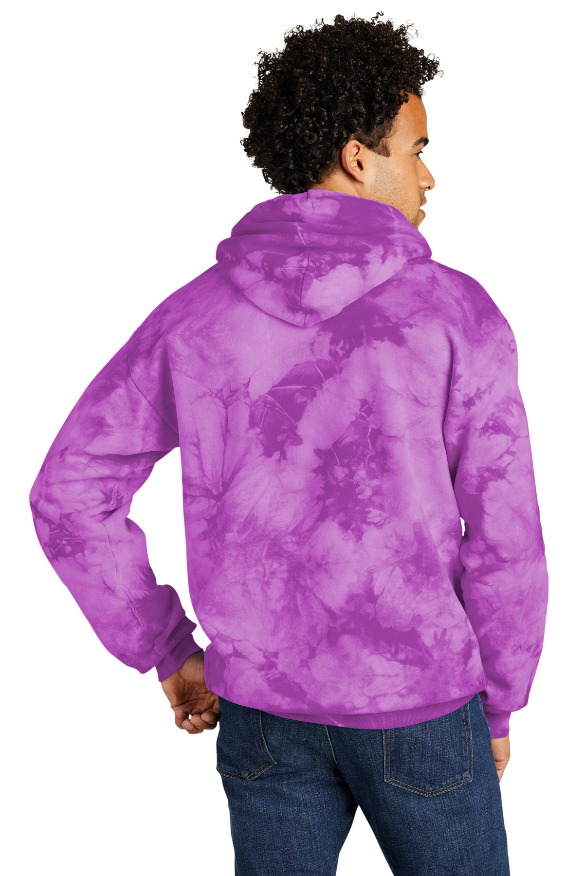 PC144 Port & Company Crystal Tie-Dye Pullover Hoodie - Back Image
