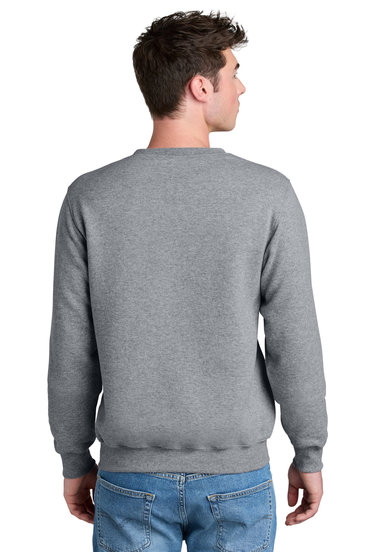PC78PKT Port & Company Core Fleece Crewneck Pocket Sweatshirt - Back Image