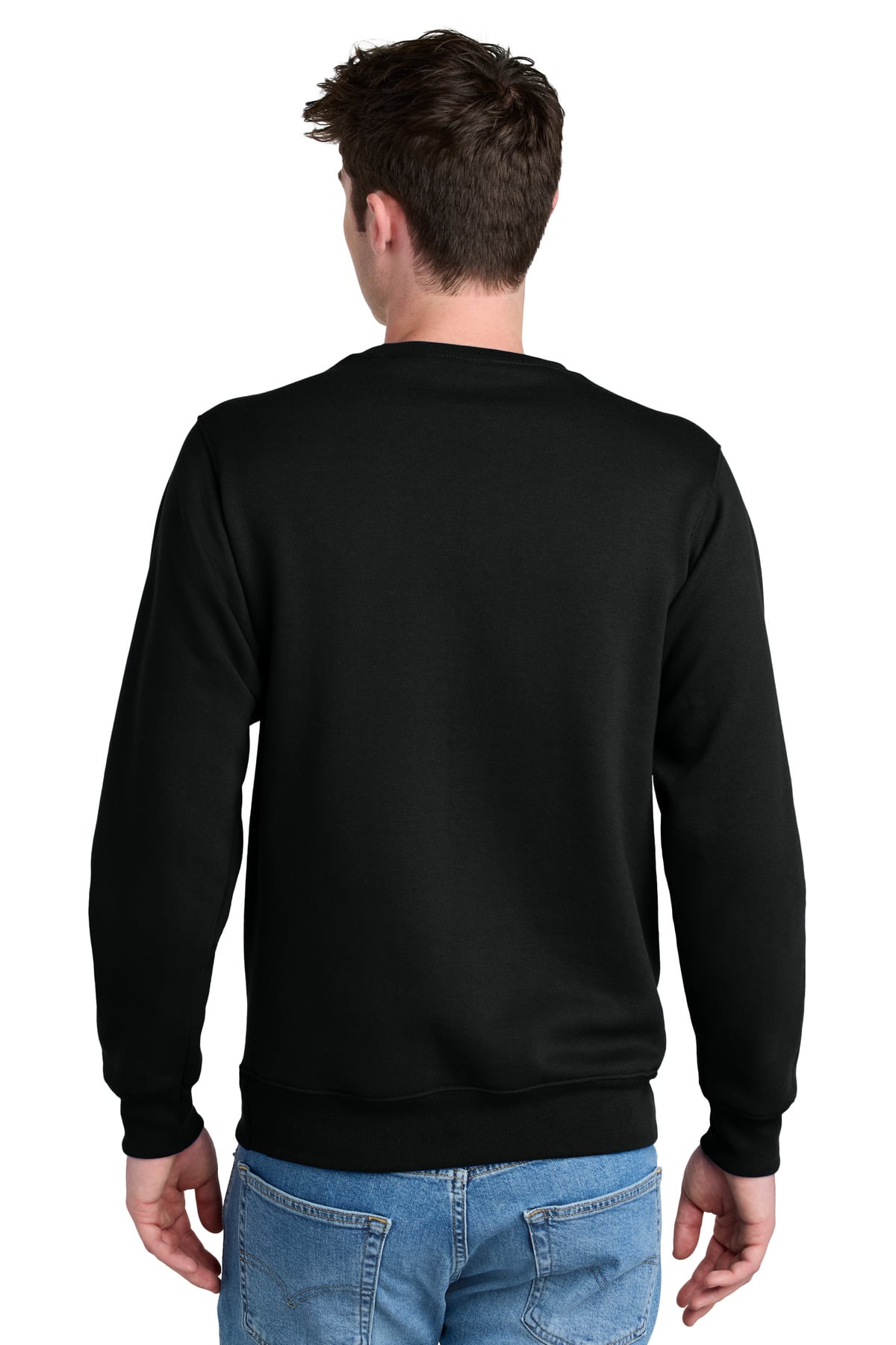 PC78PKT Port & Company Core Fleece Crewneck Pocket Sweatshirt - Back Image