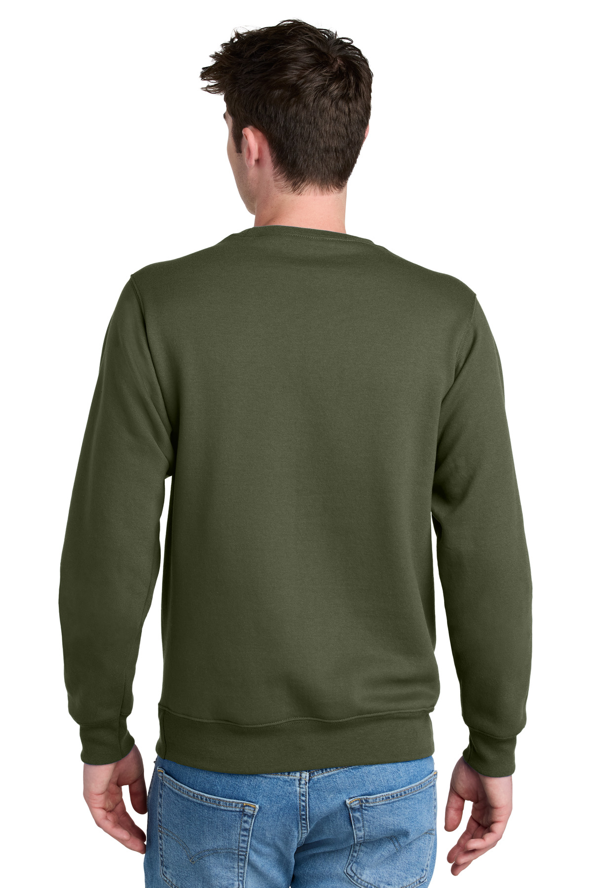 PC78PKT Port & Company Core Fleece Crewneck Pocket Sweatshirt - Back Image