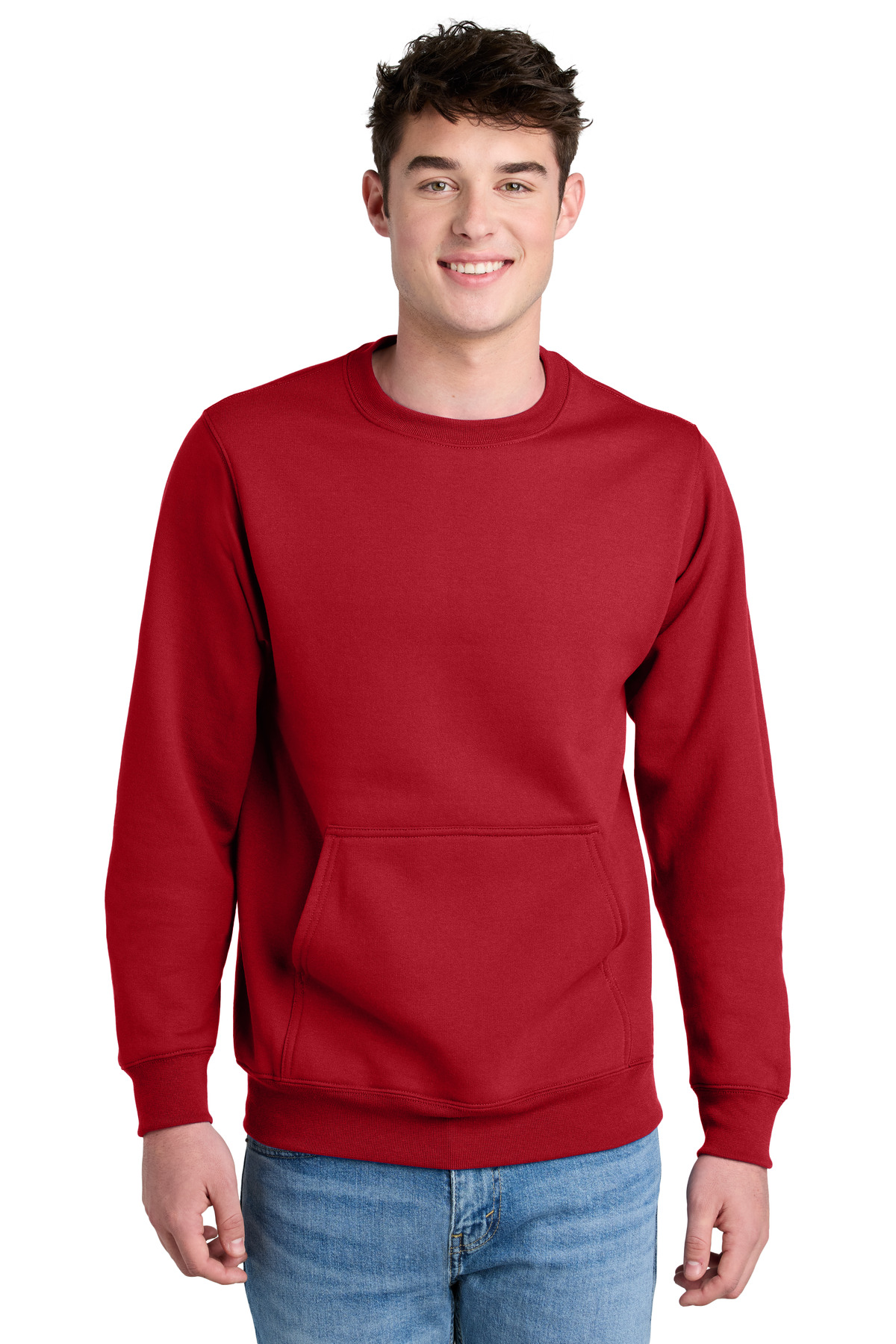 PC78PKT Port & Company Core Fleece Crewneck Pocket Sweatshirt